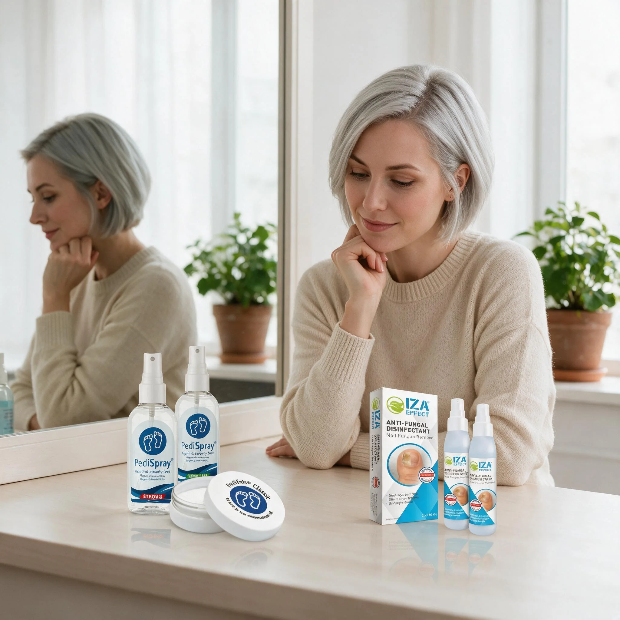 IZA Effect junto a PediSpray® en frascos transparentes y PediFris® Classic