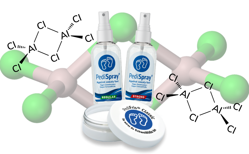 PediSpray® antitranspirante con cloruro de aluminio contra la sudoración de los pies — Regular 15% y Strong 20%