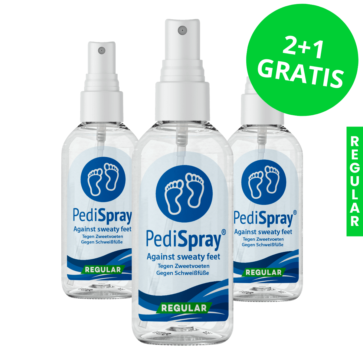 PediSpray Regular 3-pack – Paquete de Ventaja Spray Antitranspirante para Pies (3x 50ml)